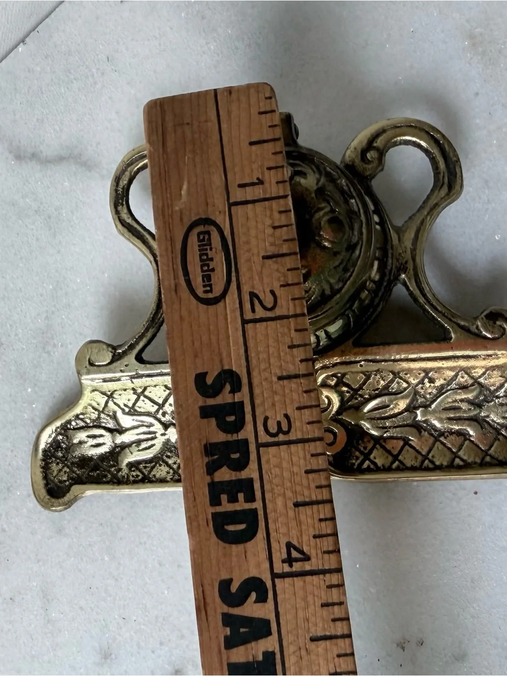 Brass Ink Well and Pen Rest - Antique-Style Brass Finish